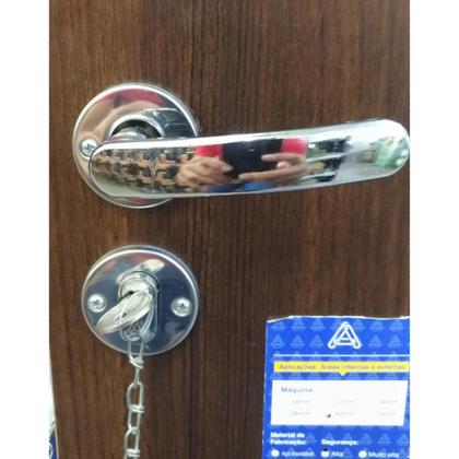 Imagem de Fechadura Externa Inox Polido Cromada Redonda 2600/11-IP Premium ALIANÇA