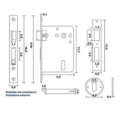 Imagem de Fechadura Externa Inox Polido Cromada Redonda 2600/11-IP Premium ALIANÇA