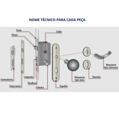 Imagem de Fechadura Externa Inox Polido Cromada Redonda 2600/11-IP Premium ALIANÇA