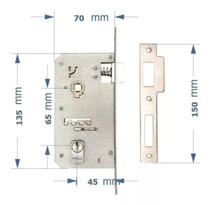 Imagem de Fechadura Externa Pado 40mm Inox Polido Máquina Reposição