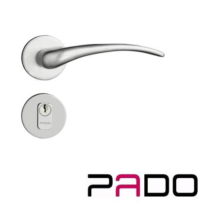 Imagem de Fechadura Externa Pado Classic 40mm Roseta Cromada Acetinada