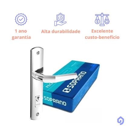 Imagem de Fechadura Externa Popline Espelho Cromado Reto