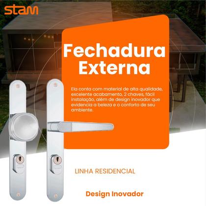 Imagem de Fechadura Externa Porta De Aluminio 601-602/03 Inox Stam