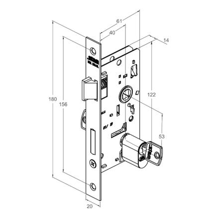 Imagem de Fechadura Externa Preta 40mm Stam 803/03