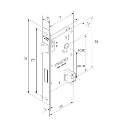 Imagem de Fechadura Externa Retro Maq 55 Pado Preto Texturizado
