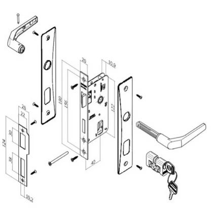 Imagem de Fechadura Externa Soprano Popline Reta Cromada 40X53