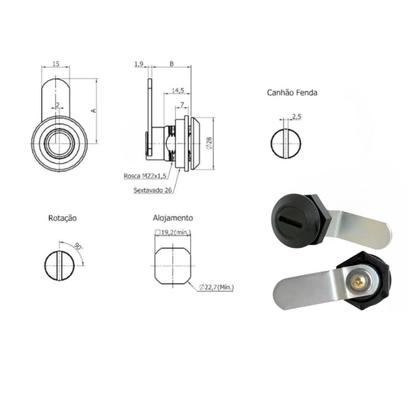 FECHADURA Fechos Fenda Lingueta P/ Painel Elétrico 100PÇS - JKS Imagem de FECHADURA Fechos Fenda Lingueta P/ Painel Elétrico 100PÇS