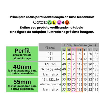 Imagem de Fechadura HAGA - Tek - Espelho 282 - Interna - 1311B