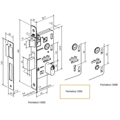 Imagem de Fechadura imab maquina avulsa 1300 interna 40mm preto fosco