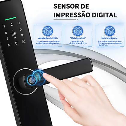 Imagem de Fechadura inteligente biométrica digital touch controle via aplicativo 