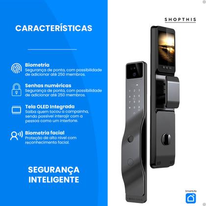 Imagem de Fechadura Inteligente Eletrônica Digital Biométrica Moderna