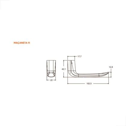 Imagem de Fechadura Kit 600/11 Tetra Perfil Estreito Esp. Branco Stam