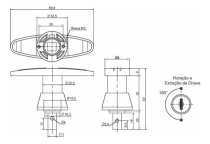 Imagem de Fechadura kombi maçaneta para móveis de aço 0720 cromado