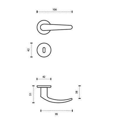 Imagem de Fechadura Lockwell Fatto 40 Externa Cromada Acetinado