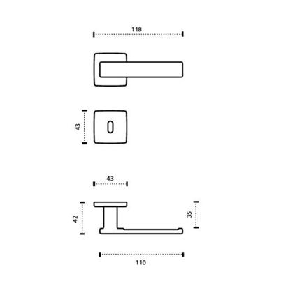 Imagem de Fechadura Lockwell Slim 40mm Externa Roseta Cromada Acetinada