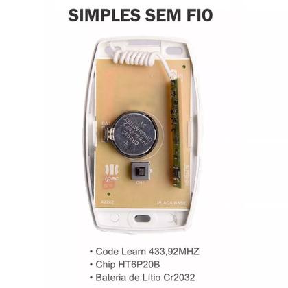 Imagem de Fechadura Magnética Porta Vidro Blindex Teclado Rfid 10Tags + 3 Botoeiras sem Fio Branca
