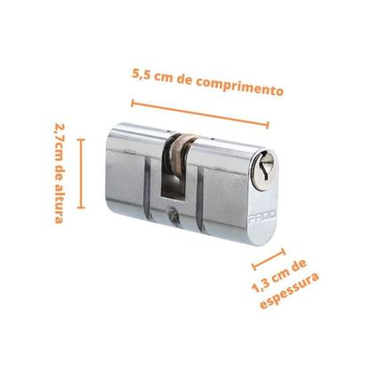 Imagem de Fechadura pado maquina avulsa externa com cilindro concept 40mm cromada inox polido 