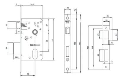 Imagem de Fechadura Papaiz Mz310 Externa 40mm Espelho Cromado