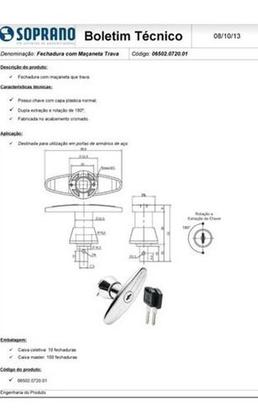 Imagem de Fechadura Para Arquivo Armário De Aço Maçaneta Soprano
