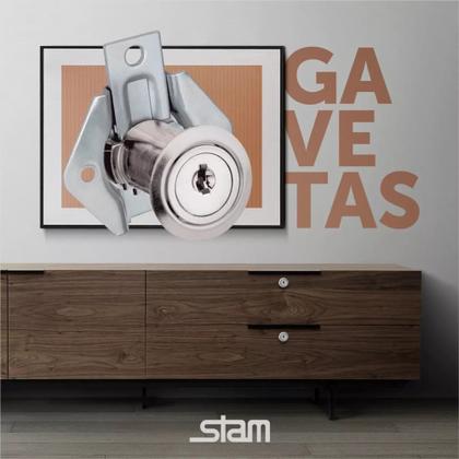 Imagem de Fechadura para Móveis Gaveta Armário Inox 301 Stam