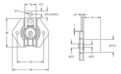 Imagem de Fechadura para Móveis Gaveta Armário Inox 301 Stam