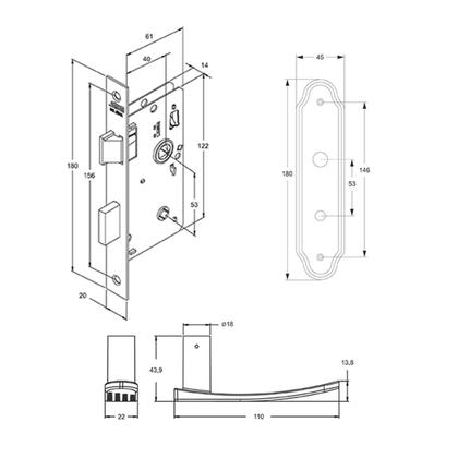 Imagem de Fechadura Para Porta De Banheiro Broca 40 MM Stam Preto