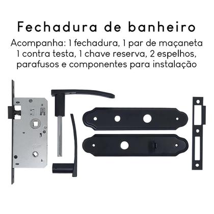 Imagem de Fechadura Para Porta De Banheiro Broca 40 MM Stam Preto