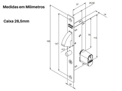 Imagem de Fechadura para Porta de Correr Stam 940 Branca Bico de Papagaio - Porta de Correr de Alumínio ou Ferro