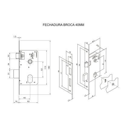 Imagem de Fechadura para Porta de Entrada Externa com Roseta Capri 40mm Mgm