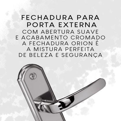 Imagem de Fechadura Para Porta Externa 55mm Espelho Cromado Aliança
