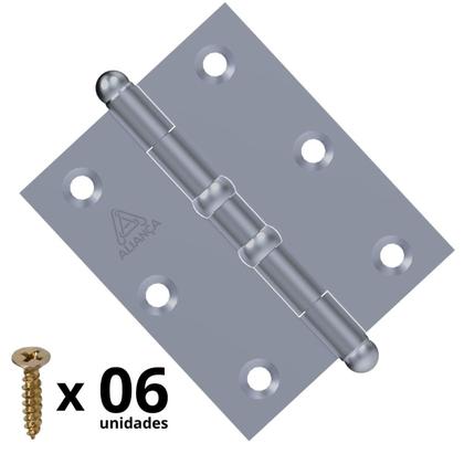 Imagem de Fechadura Para Porta Externa Aço Inox Cromado + Dobradiças