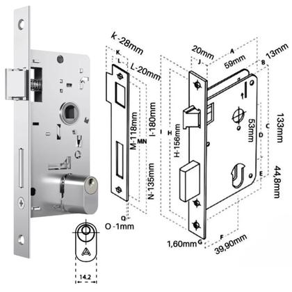 Imagem de Fechadura Para Porta Externa Perfil Redondo Aço Inox Polido Cromado  Aliança  Kit 03 Un