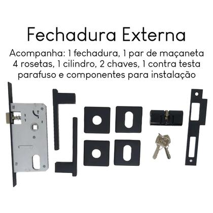 Imagem de Fechadura Para Porta Ferro Madeira Externa 40 Mm Preto - Pado