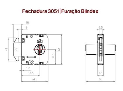 Imagem de Fechadura Para Porta ou Janela de Correr/Abrir De Vidro 3F 3051 Cilindro Redondo Cromado