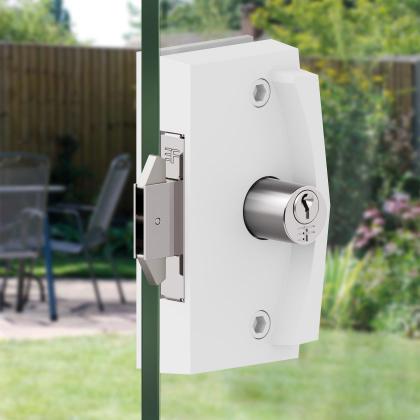 Imagem de Fechadura Para Porta ou Janela de Correr/Abrir De Vidro 3F 3051 Cilindro Redondo Cromado