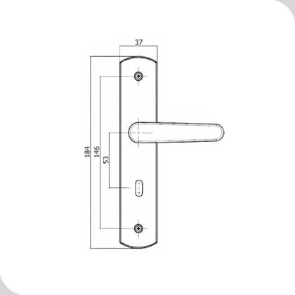 Imagem de Fechadura Para Porta Reta Quarto Banheiro Preta ESP27 (40X53)