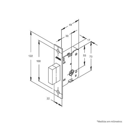 Imagem de Fechadura Perfil Serralheria Kit 500/11 Cromado Travas 1001