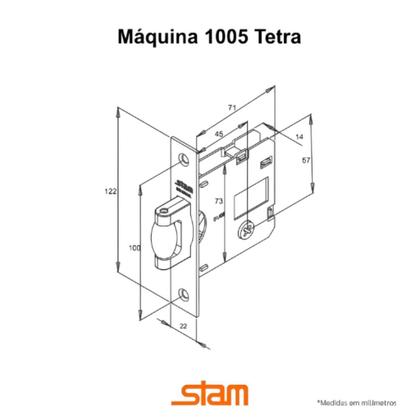 Imagem de Fechadura Pivotante 1005 Tetra Redonda Inox Polido - Stam