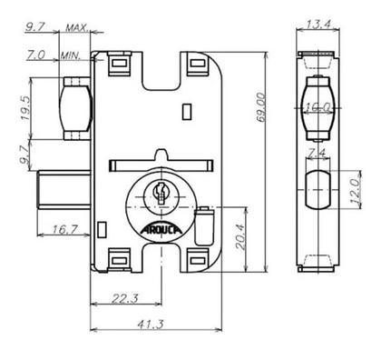 Imagem de Fechadura Pivotante Rolete Trinco Porta Vidro Inox Blindex
