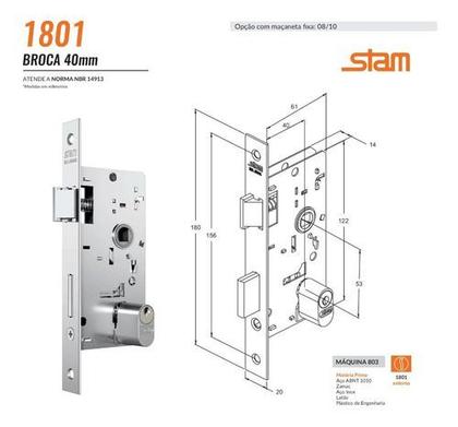 Imagem de Fechadura Porta Alumínio Ferro Aço Stam Externo 1801/21 - Oxidado