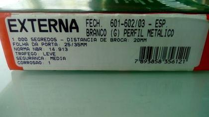 Imagem de Fechadura Porta Alumínio Stam Externo 601-602/03 - Branco