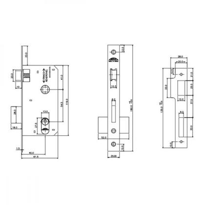 Imagem de Fechadura Porta Arouca Dama 4080901/40 Interna Preta
