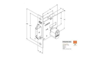 Imagem de Fechadura Porta Correr Bater 1006 Roseta Redonda Stam