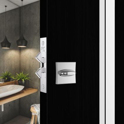 Imagem de Fechadura Porta De Correr 1006s Wc Cromada Quadrada Stam
