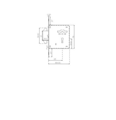 Imagem de Fechadura Porta De Correr Interna quarto sala Bico Duplo Papagaio Cromada