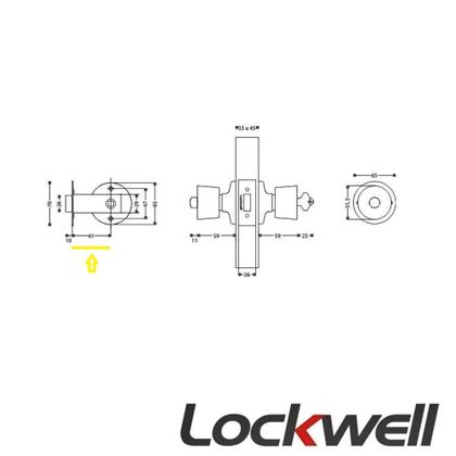 Imagem de Fechadura Porta Divisória Tubular Lockwell 61mm Cinza Abs