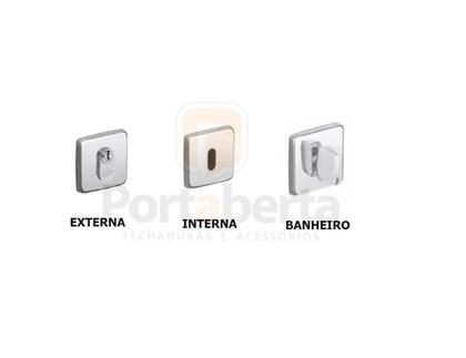 Imagem de Fechadura porta externa hato 2 imab inox polido cromada c/ cilindro tambor máquina 55mm