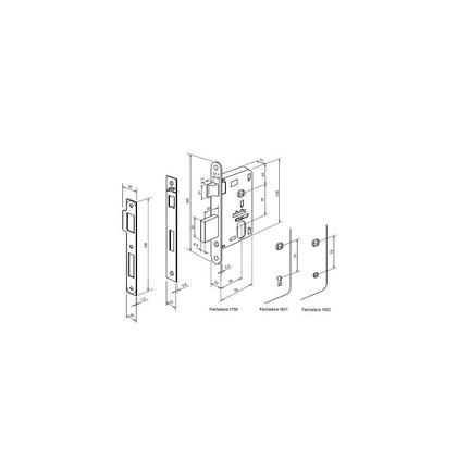 Imagem de Fechadura porta externa hato 2 imab inox polido cromada c/ cilindro tambor máquina 55mm