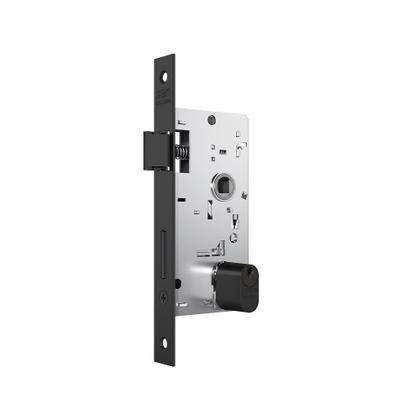 Imagem de Fechadura porta externa sala quarto stam 803/21 quadrada preto fosco 40 mm c/ cilindro / tambor / miolo