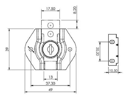 Imagem de Fechadura Porta Gaveta Armario Moveis Cromada 22mm
